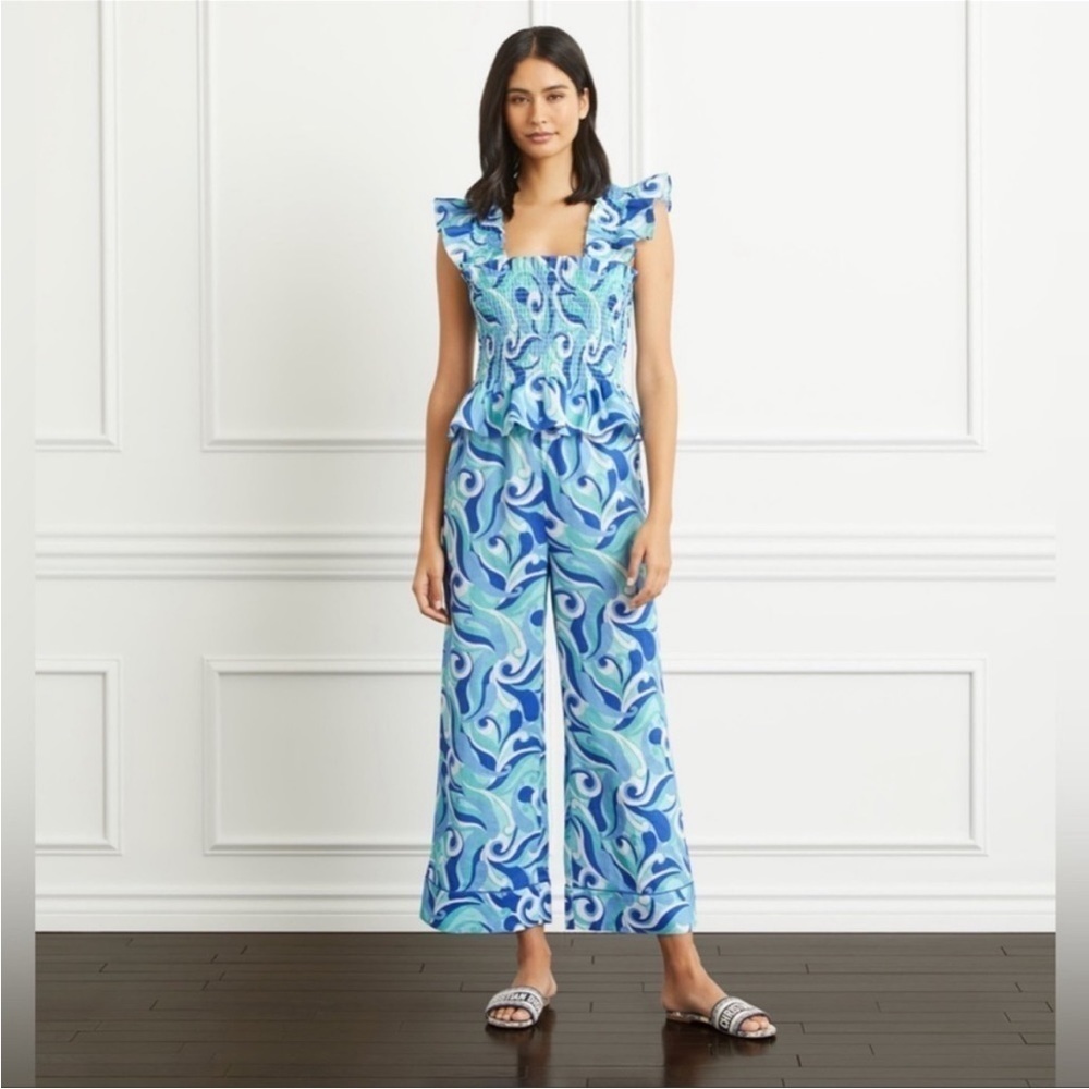 Hill House Blue and Green Patterned Blouse